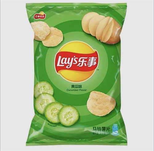 Картофельные чипсы Lay's Cucumber Flavor со вкусом свежих огурцов (Китай), 70 г 4024 - фото 12931