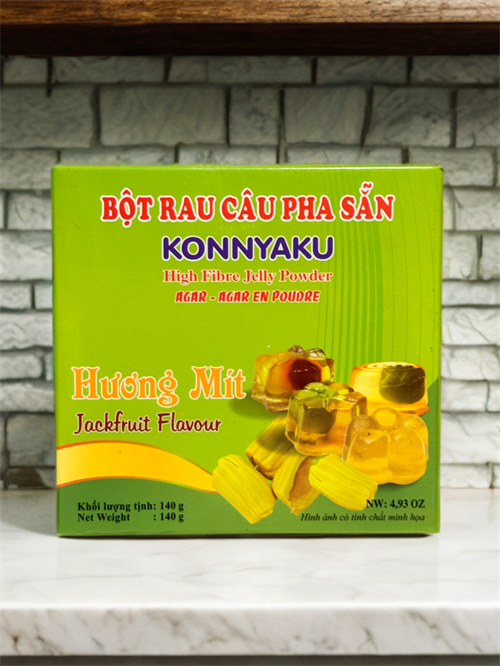 Желейный порошок для создания желе со вкусом Джекфрута BỘT RAU CÂU PHA SẮN KONNYAKU 140 гр 5529 - фото 17355